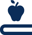apple sitting on book icon