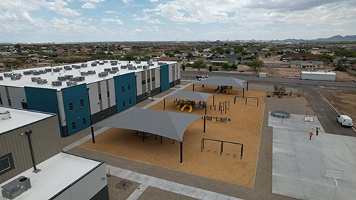 Aerial view of Mountain Trail Academy construction site