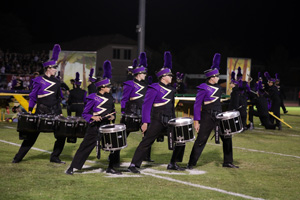 Marching band students