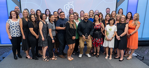 Staff members with 2023 QCUSD Awards of Excellence