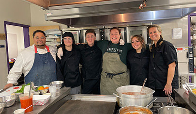 Students in kitchen