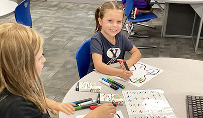Students engaged in learning in the classroom