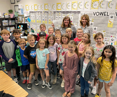 Students with teacher