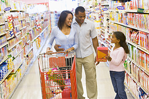 Family shopping together